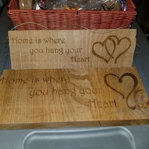 Laser engraved wooden signage
